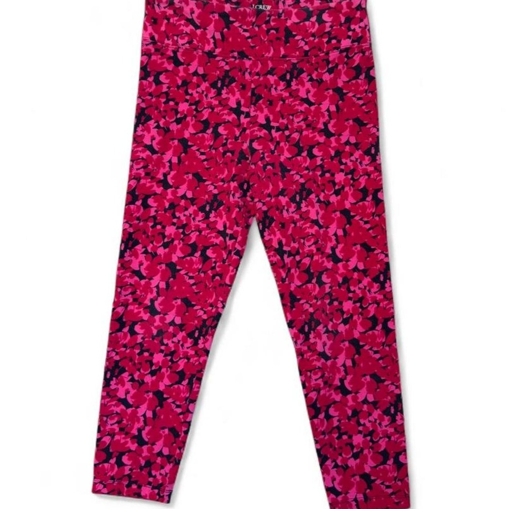 J.Crew Pink Floral Print Cotton High Rise Leggings Size Medium FA20